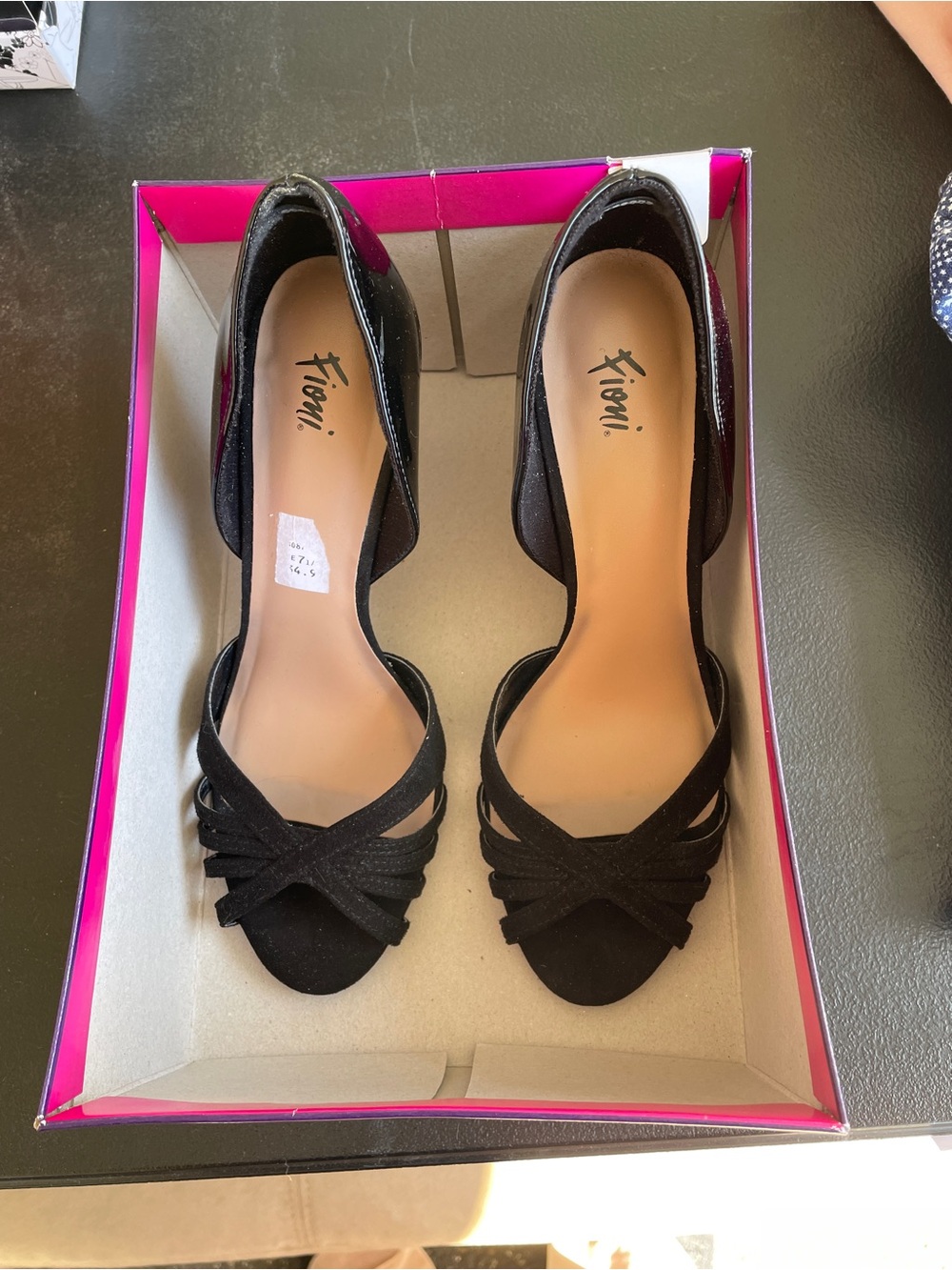 FIONI Clothing Black Open-Toe Strappy Evening Heels